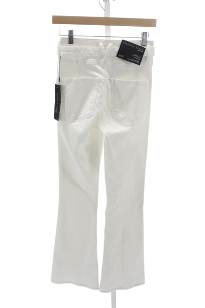 Veronica Beard Women Flared White High Rise Jeans Button Fly Size 25