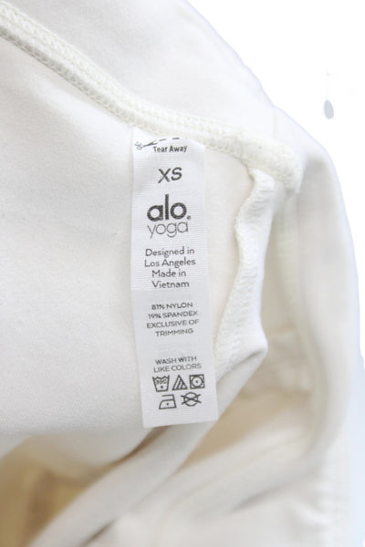 Alo Womens Leggings Ivory Nylon Athleisure Pull On Size XS