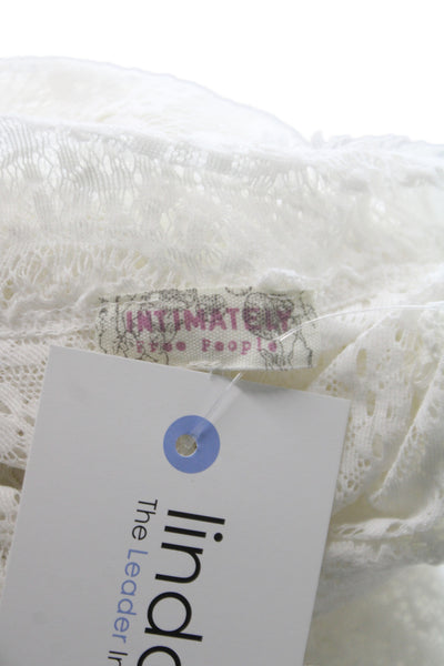 Intimately Free People Womens White Paisley High Neck Long Sleeve Blouse Size S