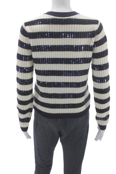 Vineyard Vines Womens Blue Striped Merino Wool Cardigan Nautical Size XS