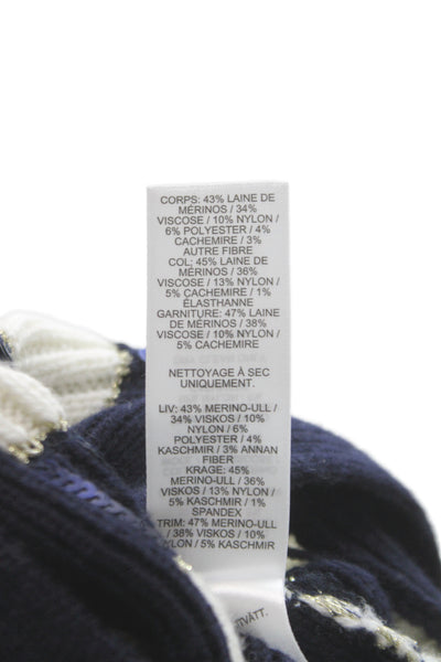 Vineyard Vines Womens Blue Striped Merino Wool Cardigan Nautical Size XS