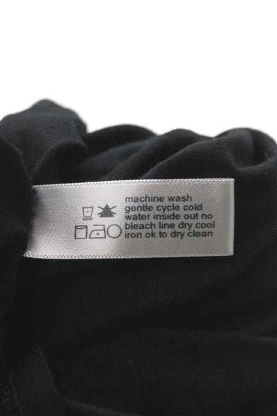 Three Dots Womens Viscose Turtleneck Long Sleeve Basic T-Shirt Black Size S