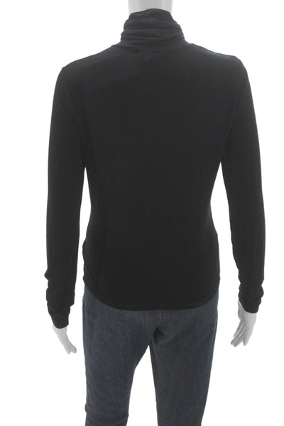 Lauren Ralph Lauren Women Black Rayon Turtleneck Long Sleeve Tee Size S