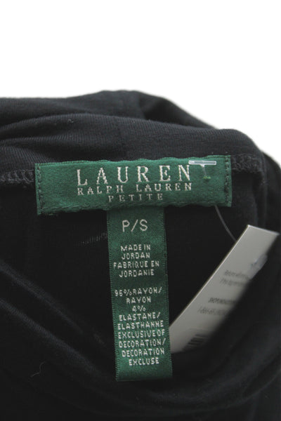 Lauren Ralph Lauren Women Black Rayon Turtleneck Long Sleeve Tee Size S