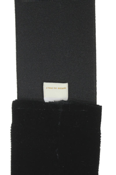 Kate Spade New York Womens Velvet Bow Detail Hook Elastic Belt Black Size OS
