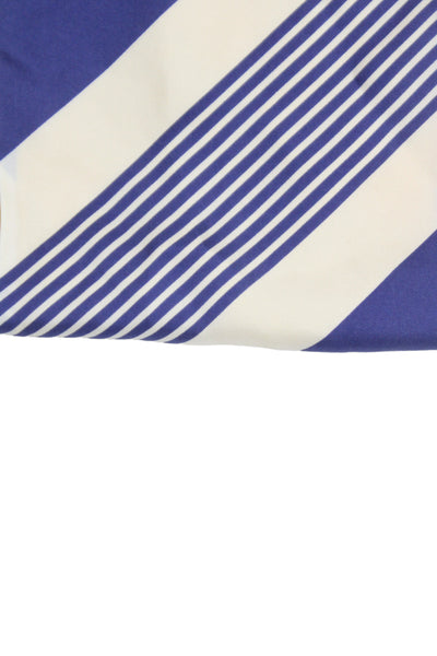 Brooks Brothers Womens Silk Striped Light Weight Neck Scarf White Blue