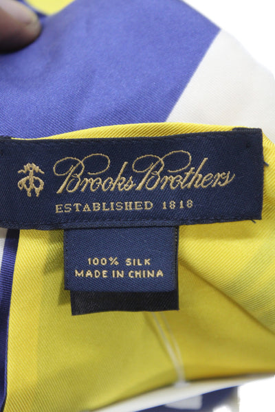 Brooks Brothers Womens Silk Striped Light Weight Neck Scarf White Blue