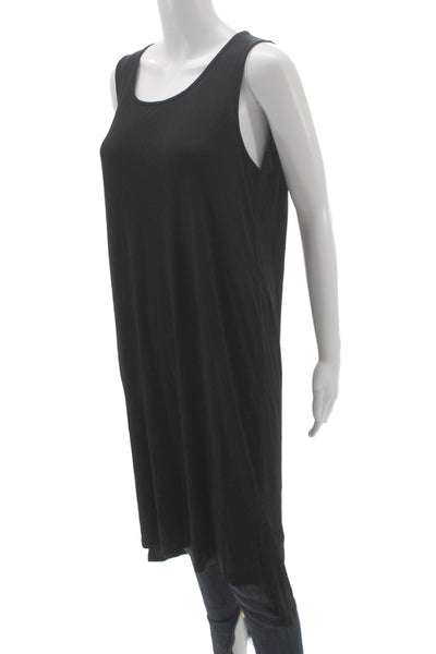 Eileen Fisher Women Tank Dress Black Silk Scoop Neck Sleeveless Pullover Size M