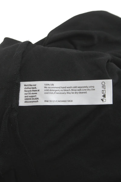 Eileen Fisher Women Tank Dress Black Silk Scoop Neck Sleeveless Pullover Size M
