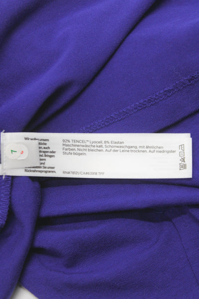Eileen Fisher Women Purple T-Shirt Dress V-Neck 3/4 Sleeve Size M