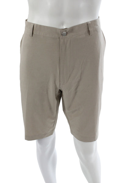 Peter Millar Mens Beige Chino Shorts Polyester Golf Size 36