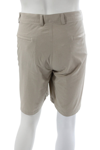 Peter Millar Mens Beige Chino Shorts Polyester Golf Size 36