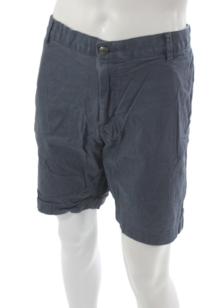 Faherty Mens Chino Shorts Blue Organic Cotton Button Solid Beach Size 40