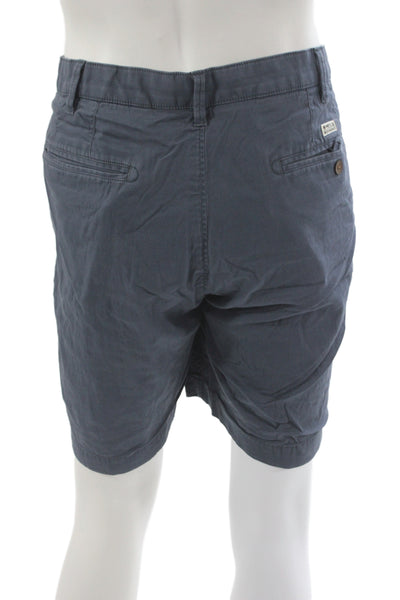 Faherty Mens Chino Shorts Blue Organic Cotton Button Solid Beach Size 40