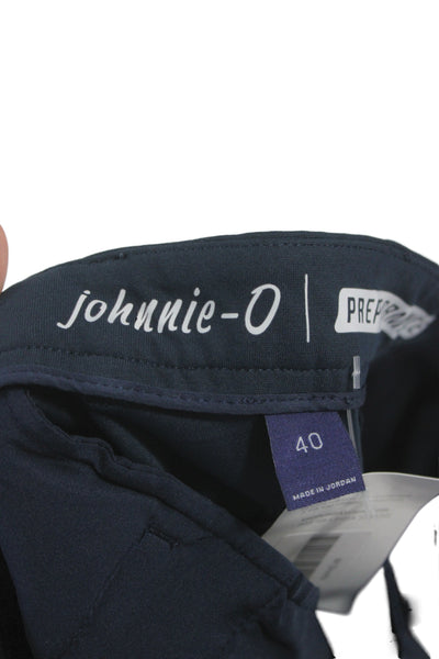Johnnie-o Men Chino Shorts Blue 100% Polyester Button Closure Golf Size 40