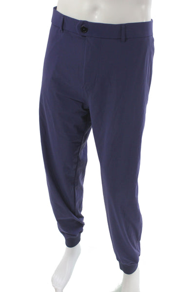 Greyson Mens Blue Nylon Jogger Pants Button Closure Size 40
