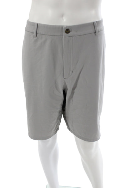 Johnnie-o Mens Chino Shorts Gray 100% Polyester Golf Size 40