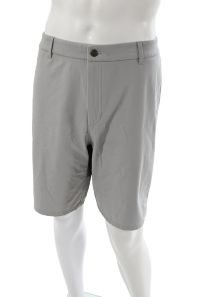 Johnnie-o Mens Chino Shorts Gray 100% Polyester Golf Size 40
