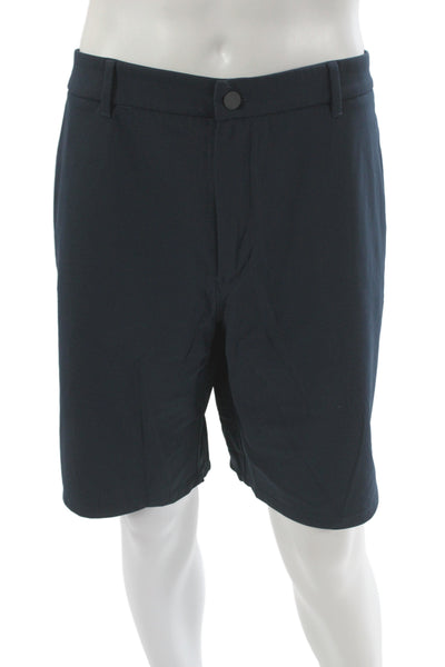 Johnnie-o Mens Athletic Golf Shorts Blue Polyester Solid Size 40