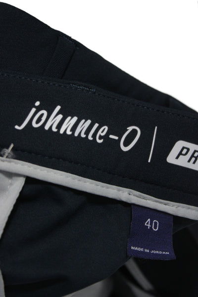 Johnnie-o Mens Athletic Golf Shorts Blue Polyester Solid Size 40
