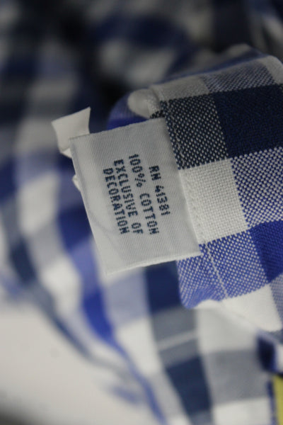 Polo Ralph Lauren Mens Short Sleeve Button Front Gingham Shirt Blue White XL