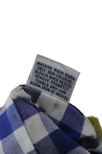 Polo Ralph Lauren Mens Short Sleeve Button Front Gingham Shirt Blue White XL