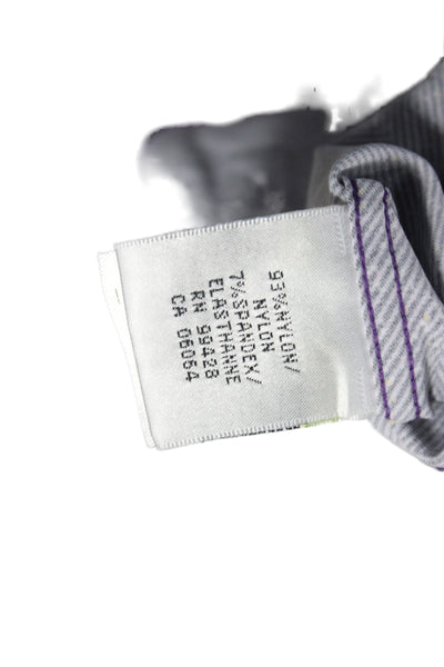 Bugatchi Mens Button Up Long Sleeve Collared Dotted Herringbone Shirt Purple XL