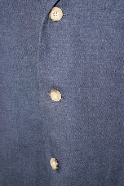 Johnston & Murphy Mens Blazer Blue Linen Button Closure Size XL
