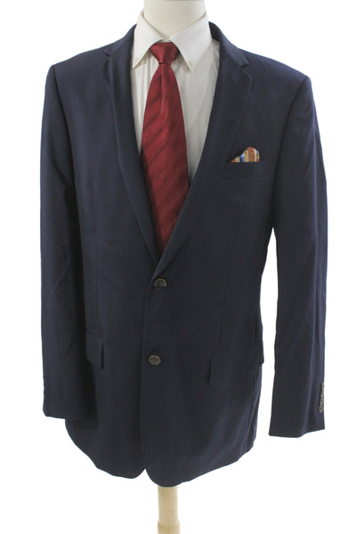 Linea Uomo Mens Classic Wool Blazer Blue Button Size 44