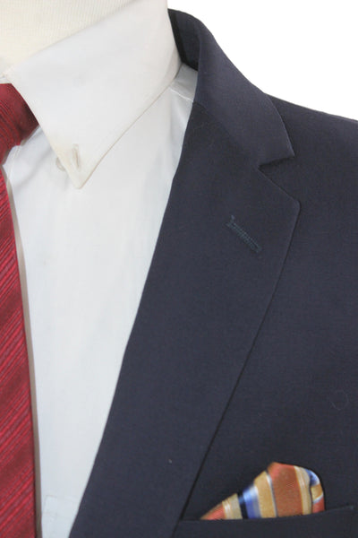 Linea Uomo Mens Classic Wool Blazer Blue Button Size 44