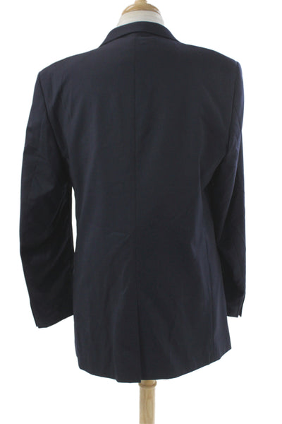 Linea Uomo Mens Classic Wool Blazer Blue Button Size 44