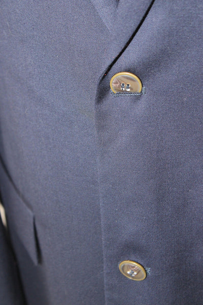 Linea Uomo Mens Classic Wool Blazer Blue Button Size 44