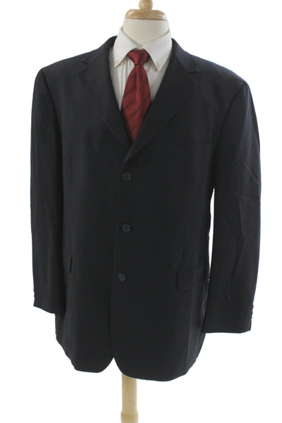 346 Brooks Brothers Mens Wool Blend Black 2pc Suit Jacket Size 46