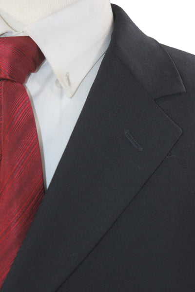 346 Brooks Brothers Mens Wool Blend Black 2pc Suit Jacket Size 46