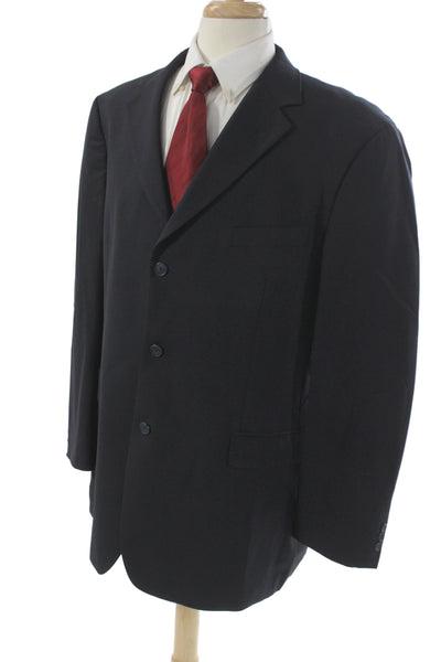 346 Brooks Brothers Mens Wool Blend Black 2pc Suit Jacket Size 46