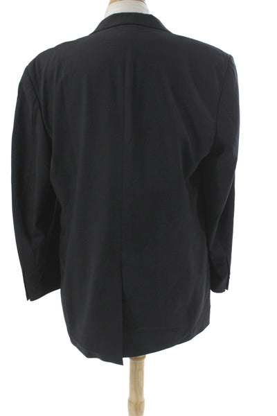 346 Brooks Brothers Mens Wool Blend Black 2pc Suit Jacket Size 46