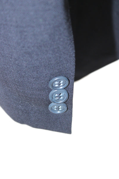 346 Brooks Brothers Mens Wool Blend Black 2pc Suit Jacket Size 46