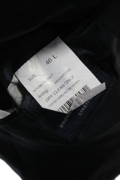 346 Brooks Brothers Mens Wool Blend Black 2pc Suit Jacket Size 46