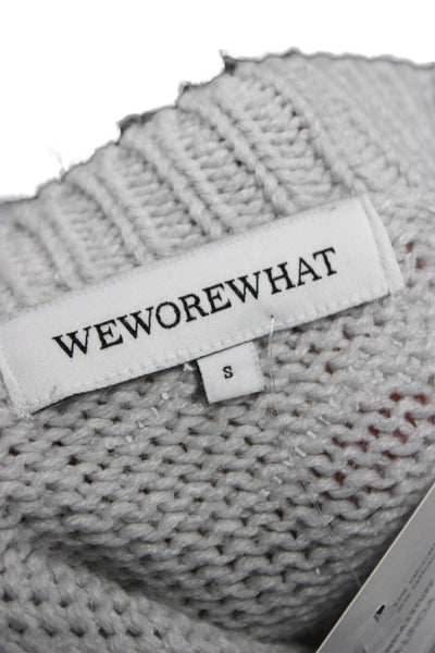 Weworewhat Womens Cardigan V-Neck Gray Acrylic Long Sleeve Size S