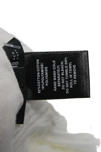 Lafayette 148 New York Womens Cardigan White Cowl Neck Long Sleeve Size S