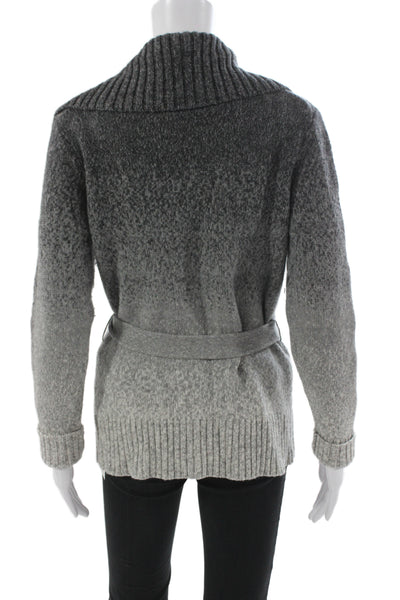 Lafayette 148 New York Women Merino Ombre Cardigan Gray Size S
