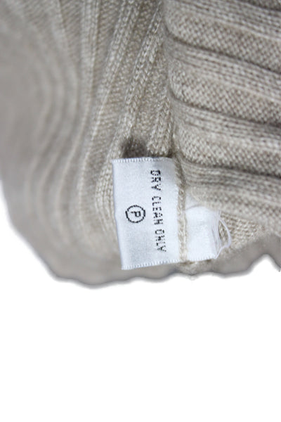 Lafayette 148 New York Womens Cashmere Turtleneck Pullover Sweater Beige Size L