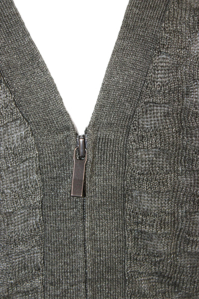 Lafayette 148 New York Womens Hemp V-Neck Short Sleeve Cardigan Green Size S