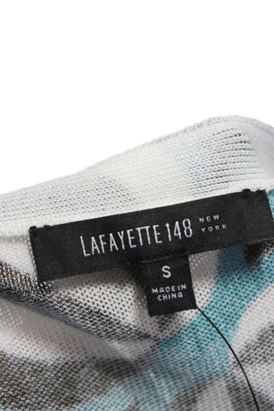 Lafayette 148 New York Women Multicolor V-Neck Cardigan 3/4 Sleeve Size S