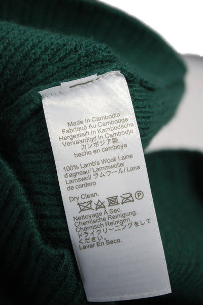 J Crew Women Cardigan Lambswool Green Collared Long Sleeve Size S