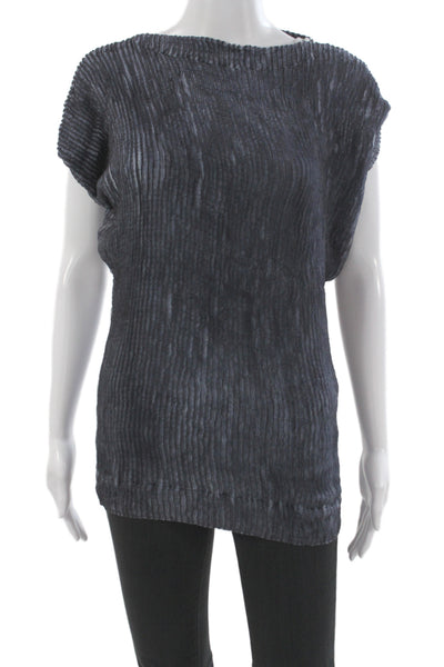 Lafayette 148 New York Women Tunic Silk Boat Neck Short Sleeve Gray Size 8