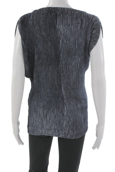 Lafayette 148 New York Women Tunic Silk Boat Neck Short Sleeve Gray Size 8