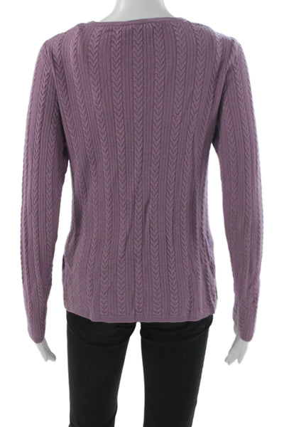 Pendleton Women Pullover Merino Wool V-Neck Long Sleeve Purple Sweater Size S