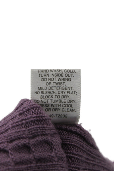Pendleton Women Pullover Merino Wool V-Neck Long Sleeve Purple Sweater Size S