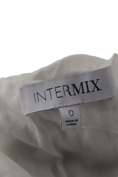 Intermix Women White Cotton Mini Skirt Bohemian Zip Size 0